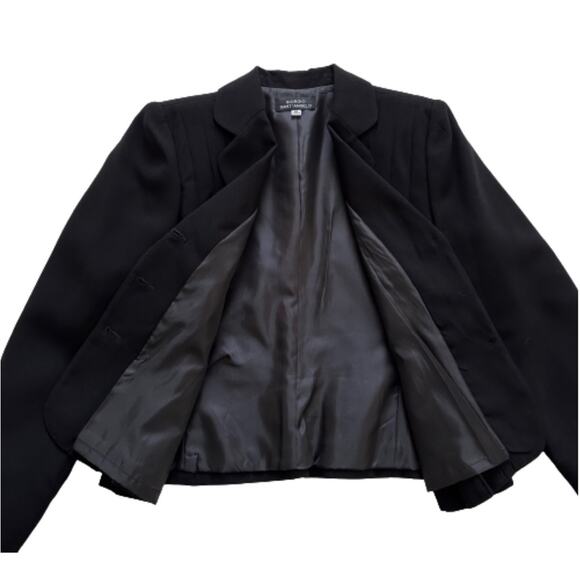 Giorgio Sant’Angelo Blazer Jacket Black Button Front Pleated Classic Size 12 - Picture 11 of 12